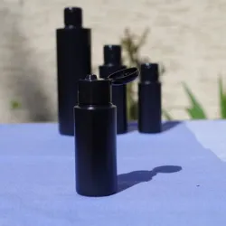 Butelka  50 ml z zakrętką flip-top, HDPE czarna