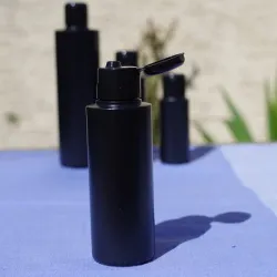 Butelka 100 ml z zakrętką flip-top, HDPE czarna