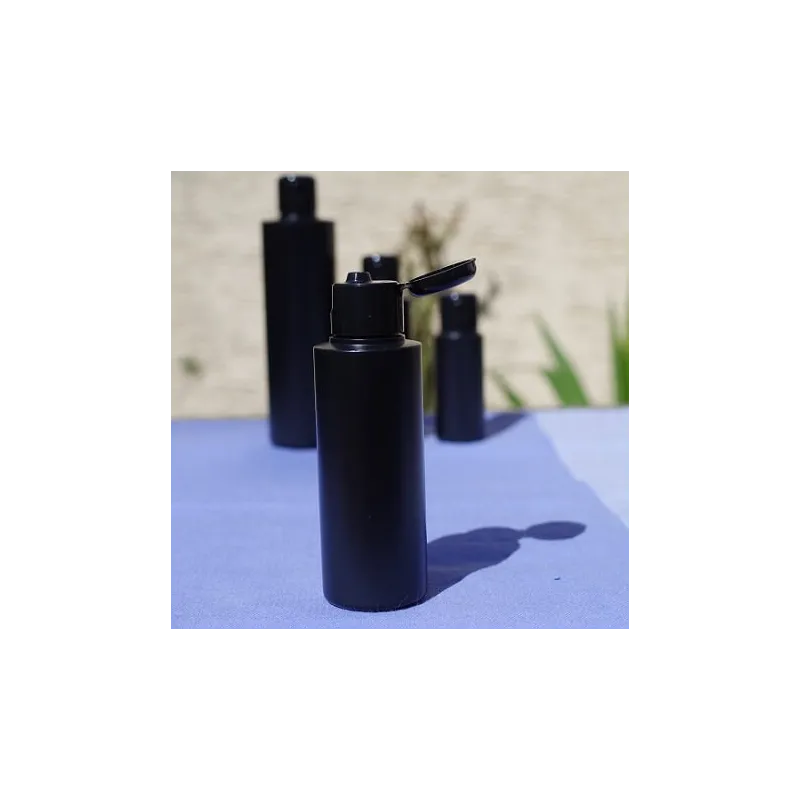Butelka 100 ml z zakrętką flip-top, HDPE czarna