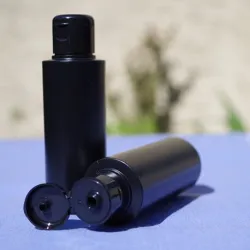 Butelka 100 ml z zakrętką flip-top, HDPE czarna