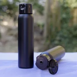 Butelka 150 ml z zakrętką flip-top OSLO, HDPE czarna