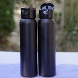 Butelka 150 ml z zakrętką flip-top OSLO, HDPE czarna