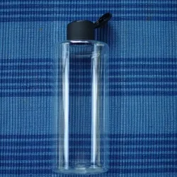 Butelka 250 ml PET z czarną zakrętką matową flip-top