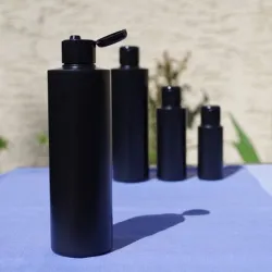 Butelka 250 ml z zakrętką flip-top, HDPE czarna
