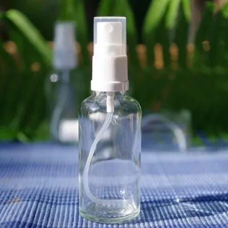 Butelka szklana bezb. z atomizerem białym  50 ml