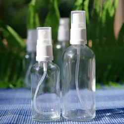 Butelka szklana bezb. z atomizerem białym 100 ml