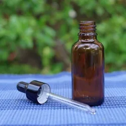 Butelka szklana z pipetą szklaną (al) 30 ml brązowa