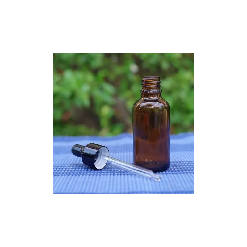 Butelka szklana z pipetą szklaną (al) 30 ml brązowa