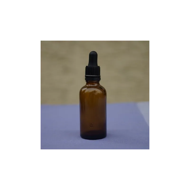 Butelka szklana z pipetą szklaną (cz) 50 ml brązowa (P)