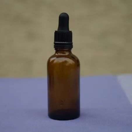 Butelka szklana z pipetą szklaną (cz) 50 ml brązowa (P)