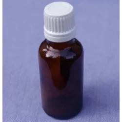 Butelka szklana z zakrętką i kroplomierzem  30 ml brązowa