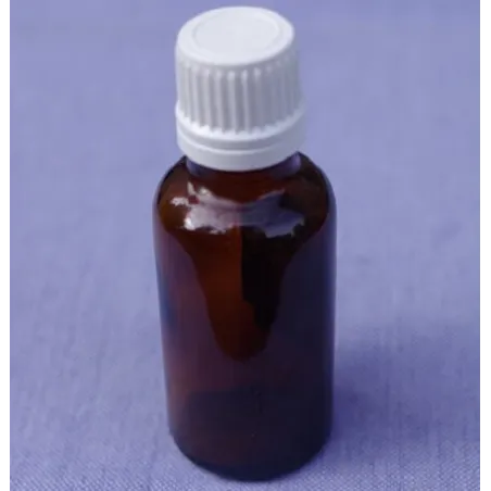 Butelka szklana z zakrętką i kroplomierzem  30 ml brązowa