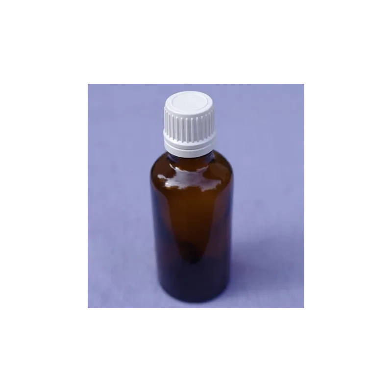 Butelka szklana z zakrętką i kroplomierzem  50 ml brązowa