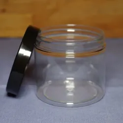 Słoik PET 200 ml, nakrętka czarna