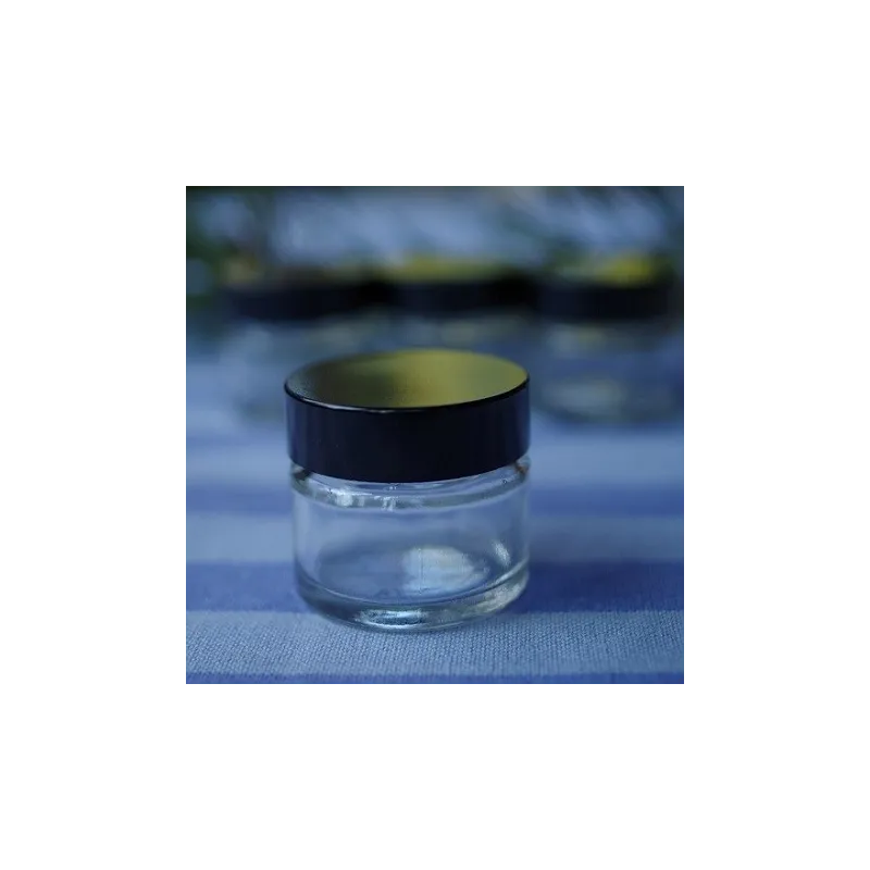 Słoik szklany  15 ml bezbarwny, nakrętka czarna