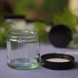 Słoik szklany  60 ml bezbarwny, nakrętka czarna