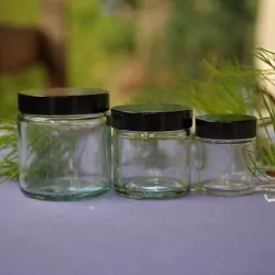 Słoik szklany  60 ml bezbarwny, nakrętka czarna