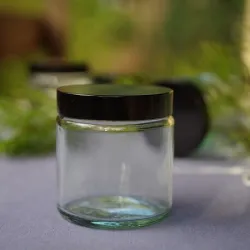 Słoik szklany 120 ml bezbarwny, nakrętka czarna