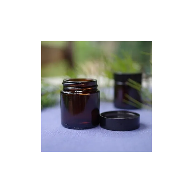 Słoik szklany  30 ml brązowy, nakrętka czarna