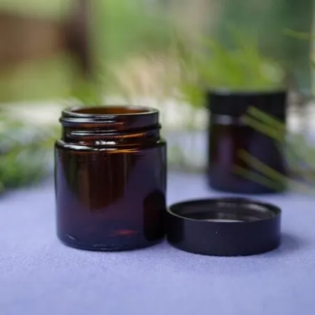 Słoik szklany  30 ml brązowy, nakrętka czarna