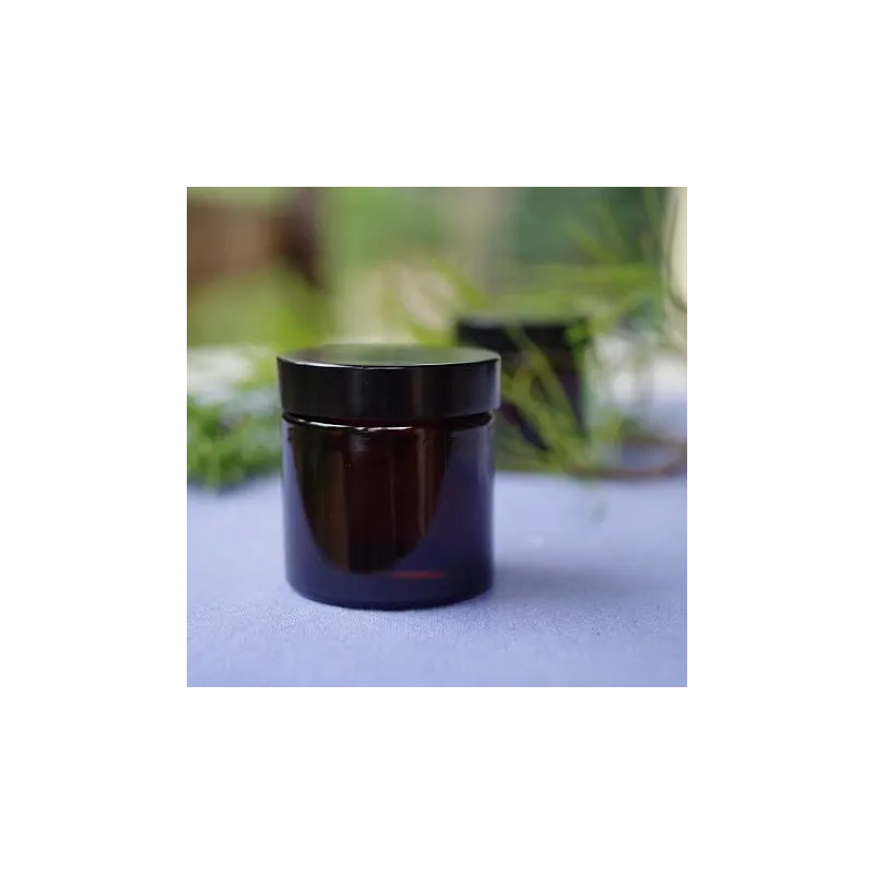 Słoik szklany  60 ml brązowy, nakrętka czarna