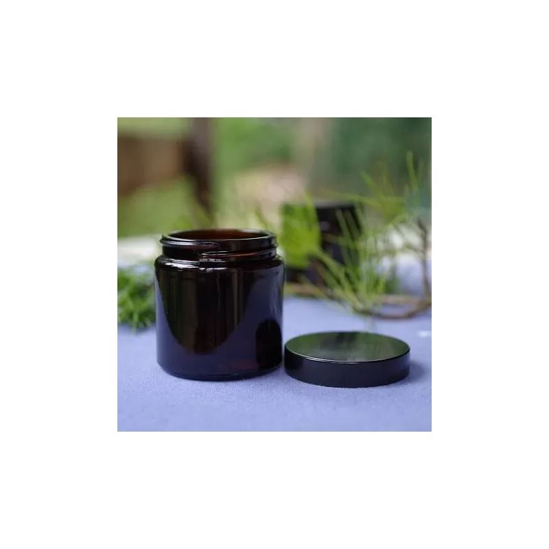 Słoik szklany 120 ml brązowy, nakrętka czarna