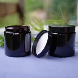 Słoik szklany 120 ml brązowy, nakrętka czarna